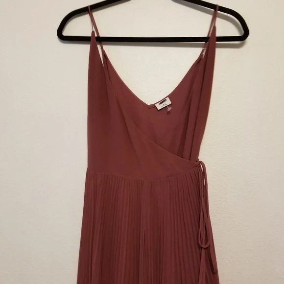 Wilfred (Aritzia) Beaune wrap chiffon dress - apple butter - Picture 3 of 8